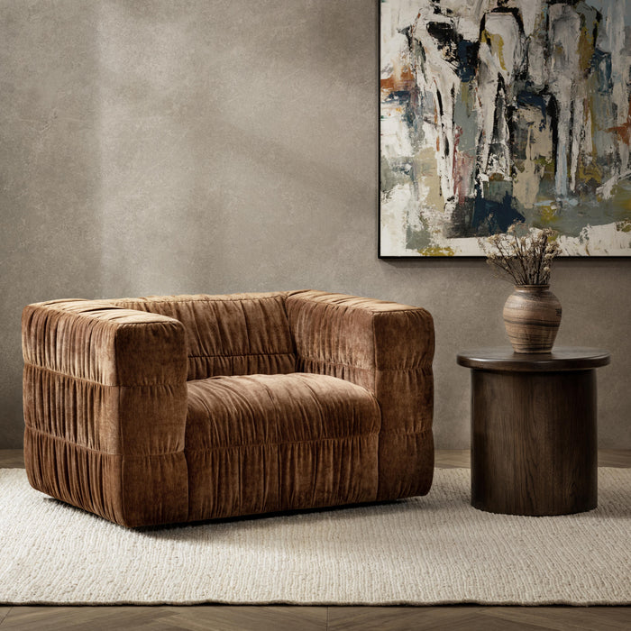 Classic Home - Afeela Upholstered Fabric Swivel Chair - 53051826 - GreatFurnitureDeal
