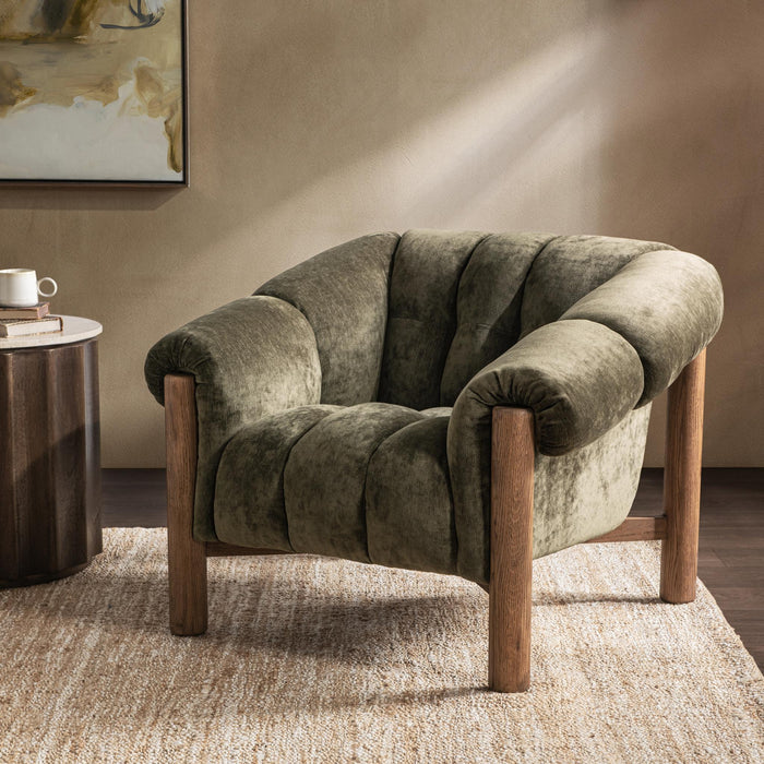 Classic Home - Sansa Accent Chair in Olive Green - 53051851 - GreatFurnitureDeal