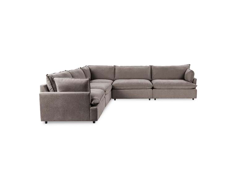 Classic Home - Caplan Upholstered 5 Piece Modular Sectional in Charcoal - 5308SC5ECH - GreatFurnitureDeal