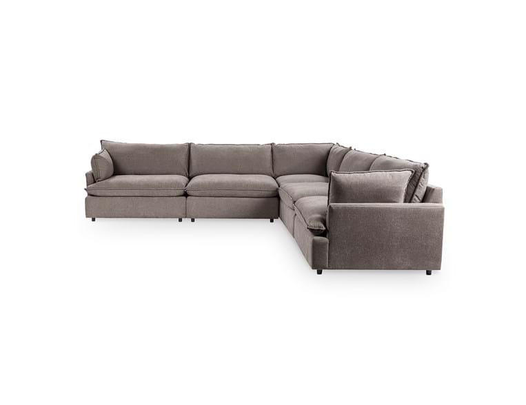 Classic Home - Caplan Upholstered 5 Piece Modular Sectional in Charcoal - 5308SC5ECH - GreatFurnitureDeal