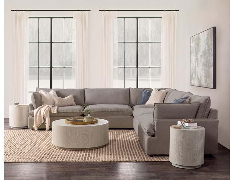 Classic Home - Caplan Upholstered 5 Piece Modular Sectional in Charcoal - 5308SC5ECH - GreatFurnitureDeal