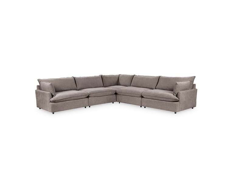 Classic Home - Caplan Upholstered 5 Piece Modular Sectional in Charcoal - 5308SC5ECH - GreatFurnitureDeal