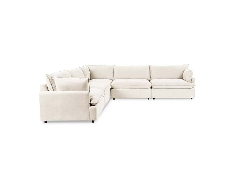 Classic Home - Caplan Upholstered 5 Piece Modular Sectional in Ivory - 5308SC5EIV - GreatFurnitureDeal