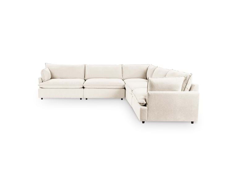 Classic Home - Caplan Upholstered 5 Piece Modular Sectional in Ivory - 5308SC5EIV - GreatFurnitureDeal