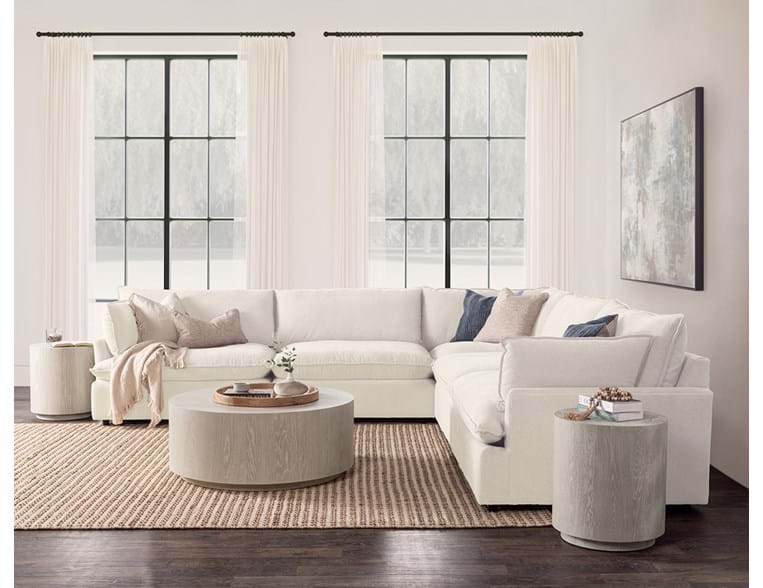 Classic Home - Caplan Upholstered 5 Piece Modular Sectional in Ivory - 5308SC5EIV - GreatFurnitureDeal