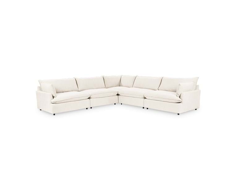 Classic Home - Caplan Upholstered 5 Piece Modular Sectional in Ivory - 5308SC5EIV - GreatFurnitureDeal
