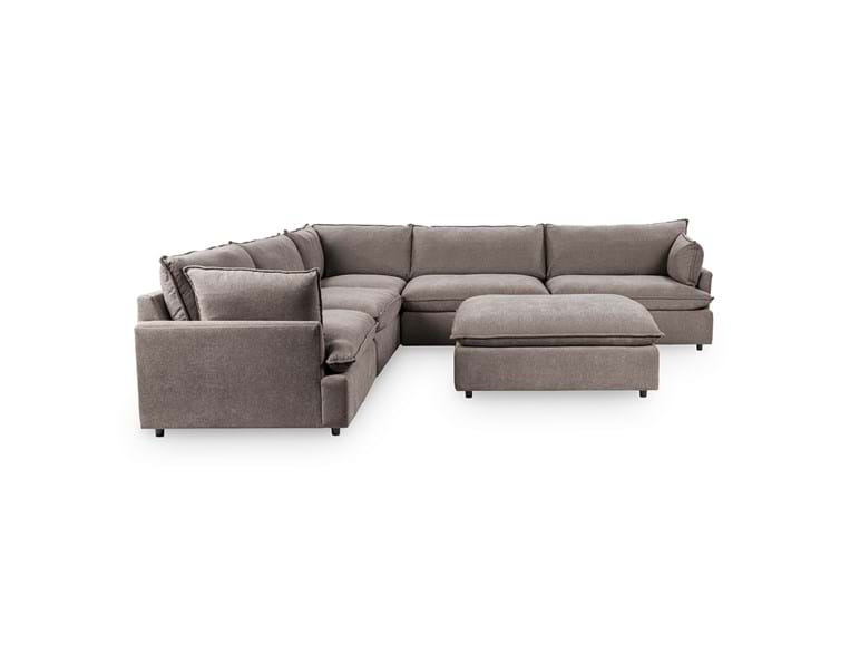 Classic Home Furniture -  Caplan Upholstered 6 Piece Modular Sectional w/ Ottoman - 5308SC6ECH - GreatFurnitureDeal