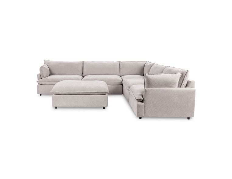 Classic Home Furniture -  Caplan Upholstered 6 Piece Modular Sectional w/ Ottoman - 5308SC6EGR - GreatFurnitureDeal