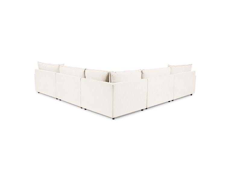 Classic Home - Caplan Upholstered 6 Piece Modular Sectional w/ Ottoman Elite in Ivory - 5308SC6EIV - GreatFurnitureDeal