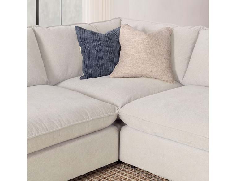 Classic Home - Caplan Upholstered 6 Piece Modular Sectional w/ Ottoman Elite in Ivory - 5308SC6EIV - GreatFurnitureDeal