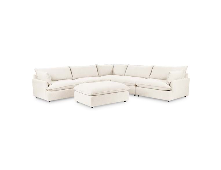 Classic Home Furniture -  Caplan Upholstered 6 Piece Modular Sectional w/ Ottoman - 5308SC6EIV - GreatFurnitureDeal