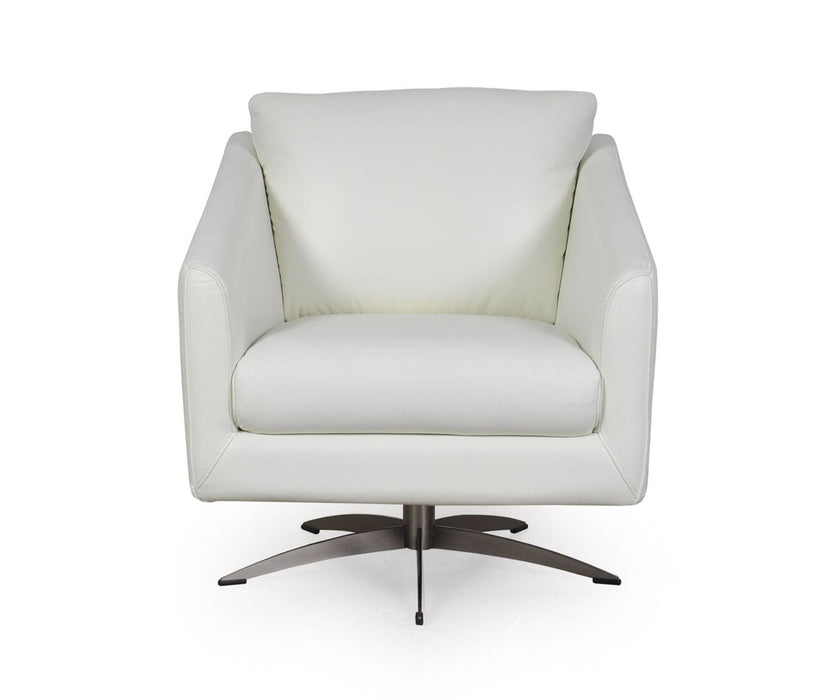 Moroni - Jayden Full Leather Modern Chair in Snow White - 53006B1296