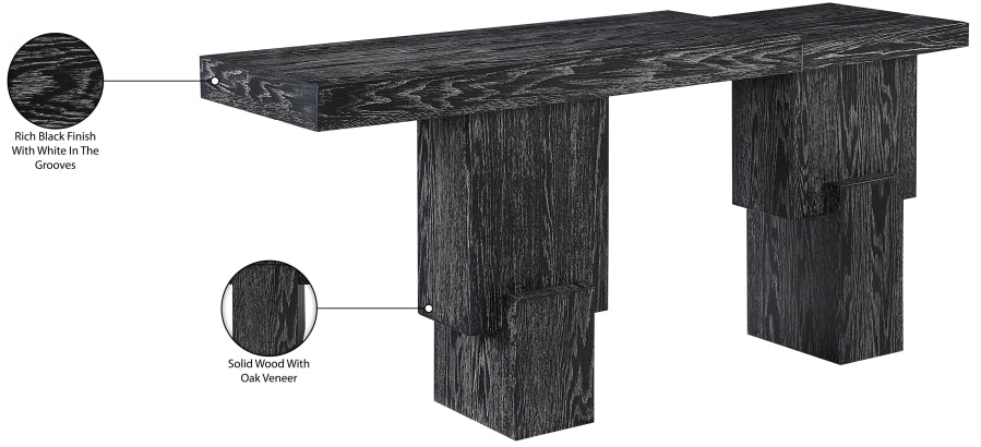 Meridian Furniture - Anzio Oak Veneer And Solid Wood Console Table - 302Black-T - GreatFurnitureDeal