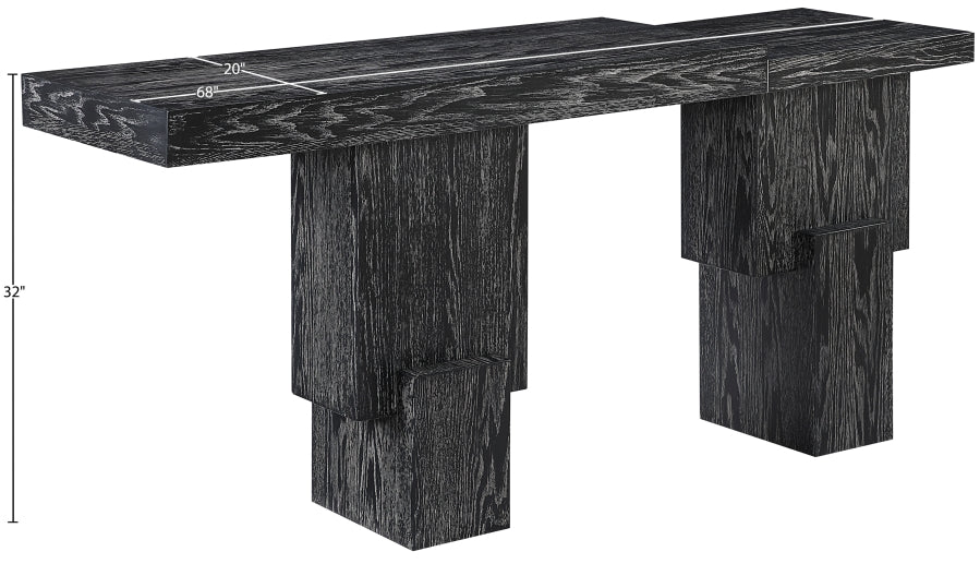 Meridian Furniture - Anzio Oak Veneer And Solid Wood Console Table - 302Black-T - GreatFurnitureDeal
