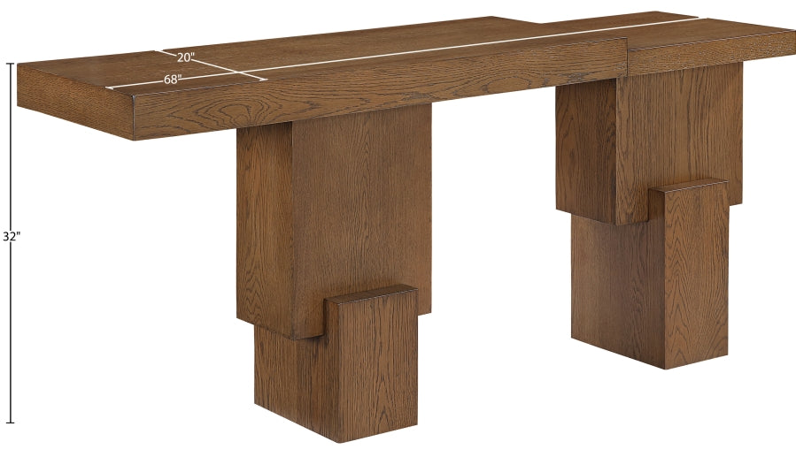 Meridian Furniture - Anzio Oak Veneer And Solid Wood Console Table - 302Brown-T - GreatFurnitureDeal
