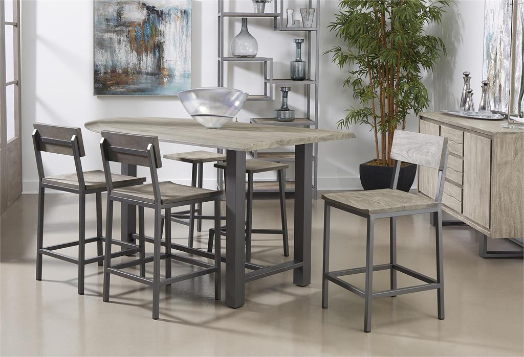 Coast To Coast - Counter Stool Set of 2 in Grey and Gunmetal - 53432 - GreatFurnitureDeal