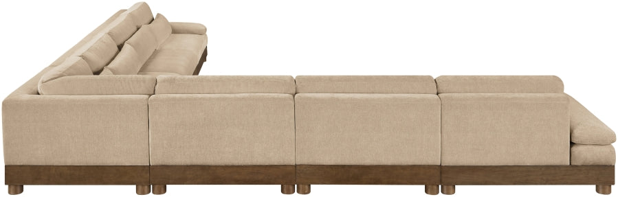 Meridian Furniture - Turin 167.75" Chenille Fabric Upholstered 7 Piece Modular Sectional - 606Beige-Sec7A - GreatFurnitureDeal