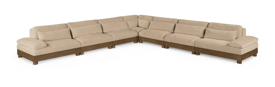 Meridian Furniture - Turin 167.75" Chenille Fabric Upholstered 7 Piece Modular Sectional - 606Beige-Sec7A - GreatFurnitureDeal