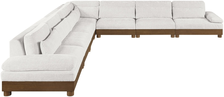 Meridian Furniture - Turin 167.75" Chenille Fabric Upholstered 7 Piece Modular Sectional - 606Cream-Sec7A - GreatFurnitureDeal