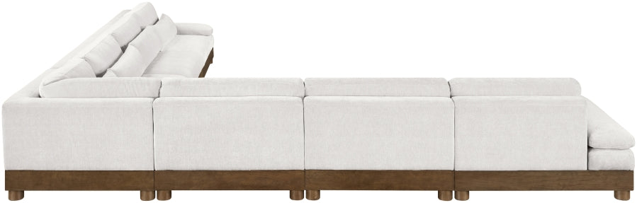 Meridian Furniture - Turin 167.75" Chenille Fabric Upholstered 7 Piece Modular Sectional - 606Cream-Sec7A - GreatFurnitureDeal