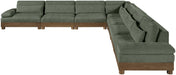 Meridian Furniture - Turin 167.75" Chenille Fabric Upholstered 7 Piece Modular Sectional - 606Green-Sec7A - GreatFurnitureDeal