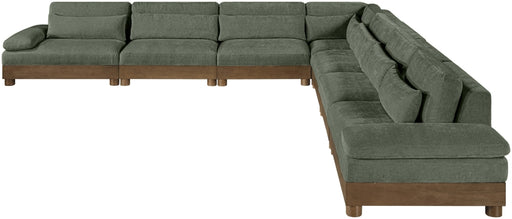 Meridian Furniture - Turin 167.75" Chenille Fabric Upholstered 7 Piece Modular Sectional - 606Green-Sec7A - GreatFurnitureDeal