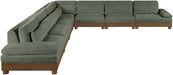 Meridian Furniture - Turin 167.75" Chenille Fabric Upholstered 7 Piece Modular Sectional - 606Green-Sec7A - GreatFurnitureDeal