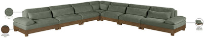 Meridian Furniture - Turin 167.75" Chenille Fabric Upholstered 7 Piece Modular Sectional - 606Green-Sec7A - GreatFurnitureDeal