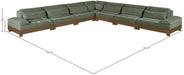 Meridian Furniture - Turin 167.75" Chenille Fabric Upholstered 7 Piece Modular Sectional - 606Green-Sec7A - GreatFurnitureDeal