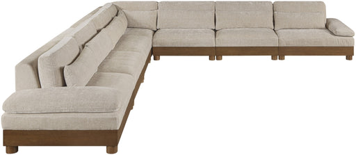 Meridian Furniture - Turin 167.75" Chenille Fabric Upholstered 7 Piece Modular Sectional - 606Taupe-Sec7A - GreatFurnitureDeal