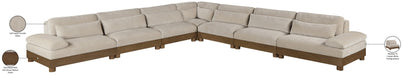 Meridian Furniture - Turin 167.75" Chenille Fabric Upholstered 7 Piece Modular Sectional - 606Taupe-Sec7A - GreatFurnitureDeal