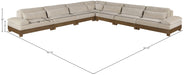 Meridian Furniture - Turin 167.75" Chenille Fabric Upholstered 7 Piece Modular Sectional - 606Taupe-Sec7A - GreatFurnitureDeal