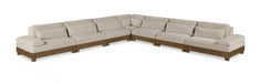 Meridian Furniture - Turin 167.75" Chenille Fabric Upholstered 7 Piece Modular Sectional - 606Taupe-Sec7A - GreatFurnitureDeal