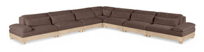 Meridian Furniture - Turin 167.75" Chenille Fabric Upholstered 7 Piece Modular Sectional - 612Brown-Sec7A - GreatFurnitureDeal
