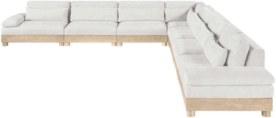 Meridian Furniture - Turin 167.75" Chenille Fabric Upholstered 7 Piece Modular Sectional - 612Cream-Sec7A - GreatFurnitureDeal