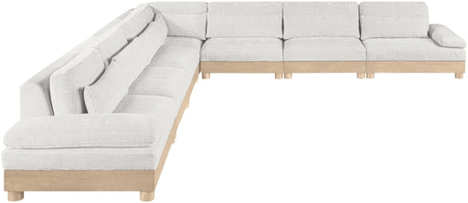 Meridian Furniture - Turin 167.75" Chenille Fabric Upholstered 7 Piece Modular Sectional - 612Cream-Sec7A - GreatFurnitureDeal