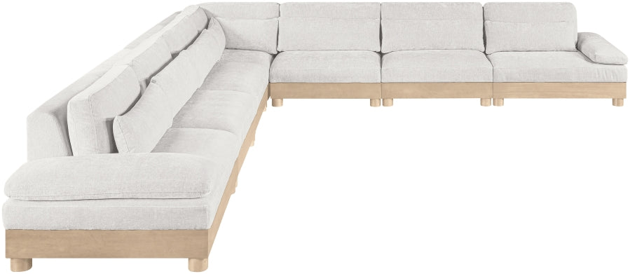 Meridian Furniture - Turin 167.75" Chenille Fabric Upholstered 7 Piece Modular Sectional - 612Cream-Sec7A - GreatFurnitureDeal