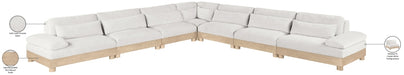Meridian Furniture - Turin 167.75" Chenille Fabric Upholstered 7 Piece Modular Sectional - 612Cream-Sec7A - GreatFurnitureDeal