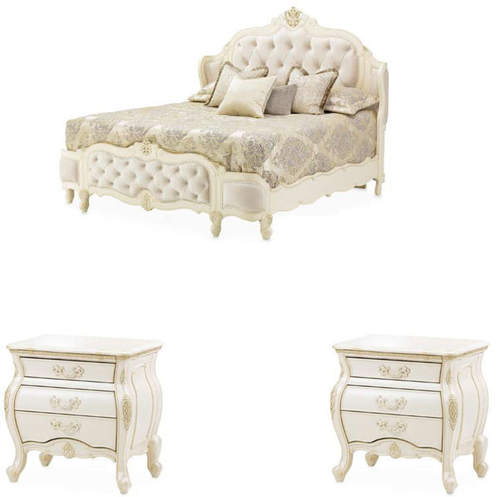 AICO Furniture - Lavelle Blanc 3 Piece California King Wing Mansion Bedroom Set - 54000CKWM-04-3SET