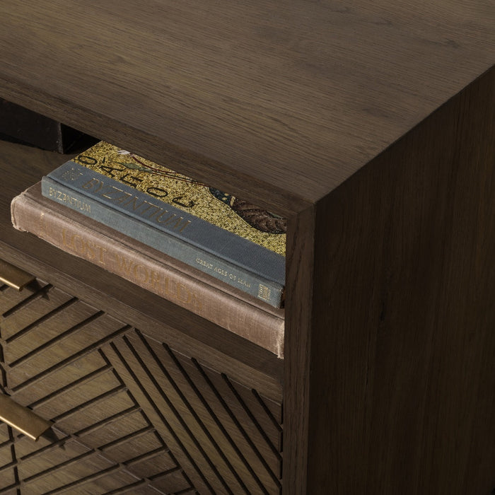 Classic Home - Santa Clara Solid Wood 2Dwr Nightstand - Toasted Brown - 54003213 - GreatFurnitureDeal