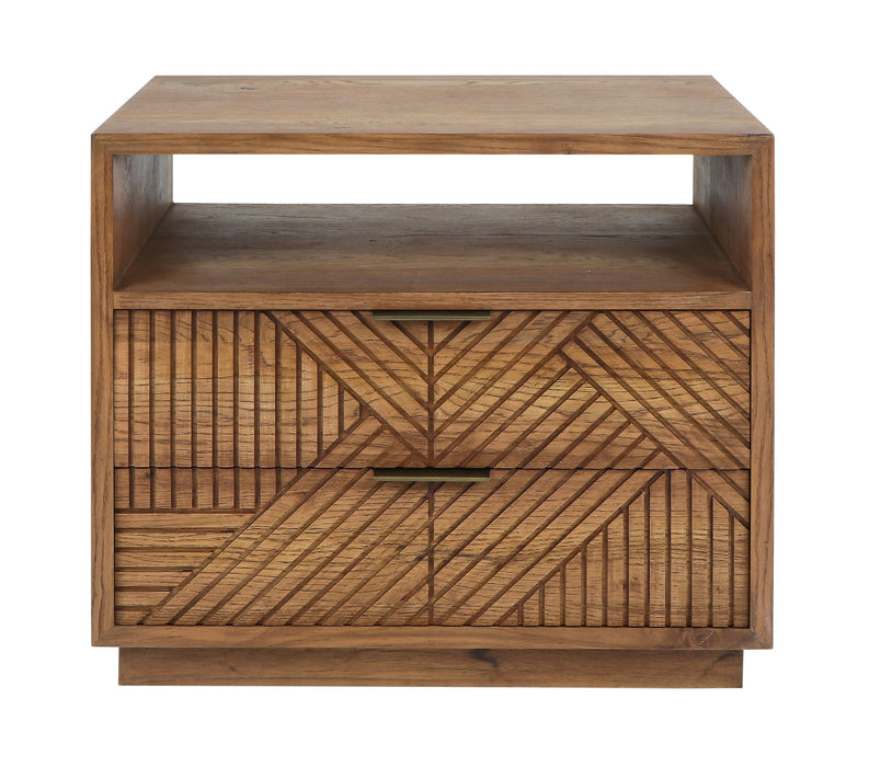 Classic Home - Santa Clara Solid Wood 2Dwr Nightstand - Caramel Brown - 54010253 - GreatFurnitureDeal