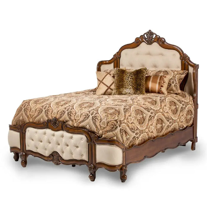 AICO Furniture - Lavelle Melange Queen Wing Mansion Bed With Fabric Inserts - 54012-34