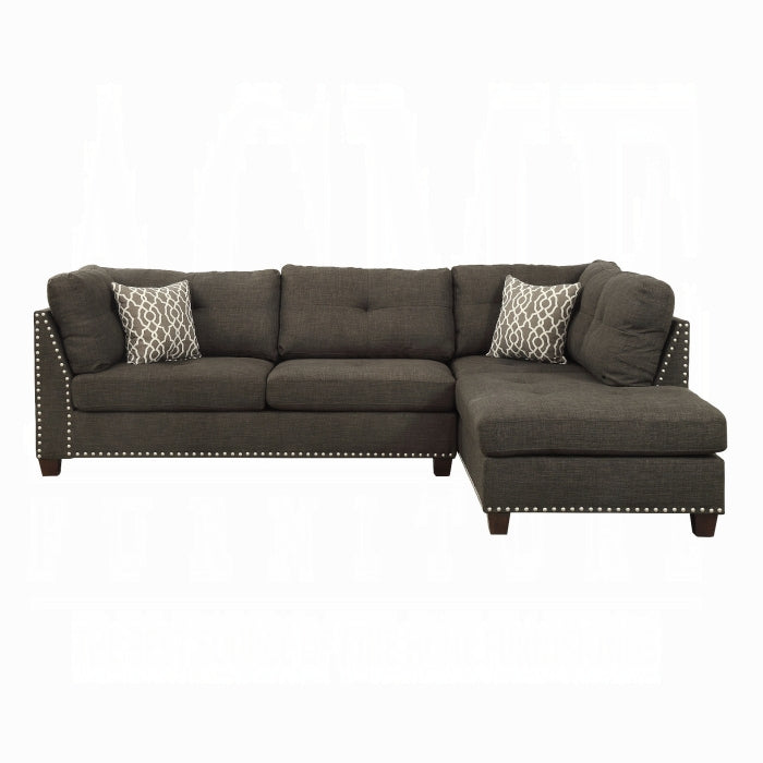 Acme Furniture - Laurissa Sectional Sofa & Ottoman W/2 Pillows - 54375 - GreatFurnitureDeal