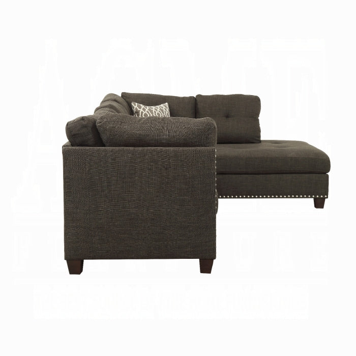 Acme Furniture - Laurissa Sectional Sofa & Ottoman W/2 Pillows - 54375 - GreatFurnitureDeal