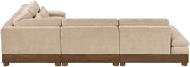 Meridian Furniture - Turin 128" Chenille Fabric Upholstered 4 Piece Modular Sectional - 606Taupe-Sec4A - GreatFurnitureDeal