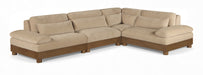 Meridian Furniture - Turin 128" Chenille Fabric Upholstered 4 Piece Modular Sectional - 606Taupe-Sec4A - GreatFurnitureDeal