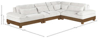 Meridian Furniture - Turin 128" Chenille Fabric Upholstered 4 Piece Modular Sectional - 606Cream-Sec4A - GreatFurnitureDeal