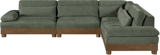 Meridian Furniture - Turin 128" Chenille Fabric Upholstered 4 Piece Modular Sectional - 606Green-Sec4A - GreatFurnitureDeal