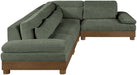 Meridian Furniture - Turin 128" Chenille Fabric Upholstered 4 Piece Modular Sectional - 606Green-Sec4A - GreatFurnitureDeal