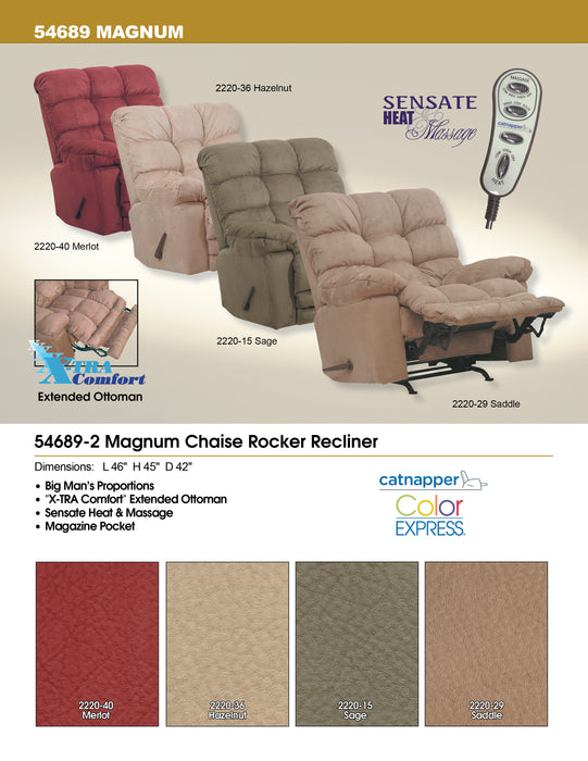 Catnapper - 4689 Magnum Chaise Rocker Recliner w/Heat & Massage - Oversized - X-tra Comfort Footrest in Mossy Oak New Breakup - 4689-2-MOSSY - GreatFurnitureDeal